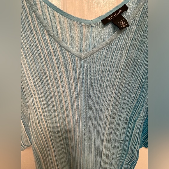 White House Black Market Light Blue Knit Top - Picture 2 of 10